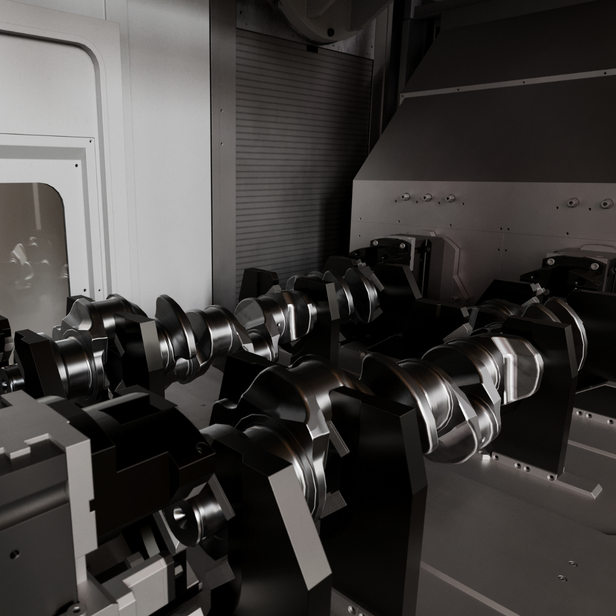 Machining capability for large crankshafts